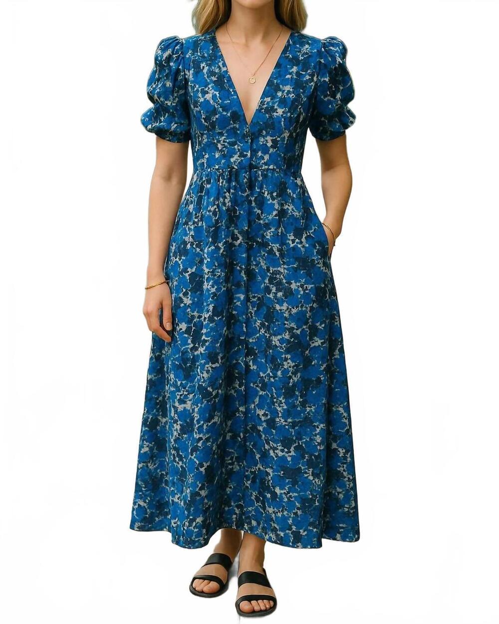 NEW FARYLINA cyana maxi dress in blue